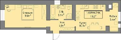 1-комнатная 49 м² в ЖД Липинський+ от застройщика, с. Липины