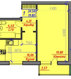 1-комнатная 39.58 м² в ЖК Скандинавский от 12 900 грн/м², Луцк