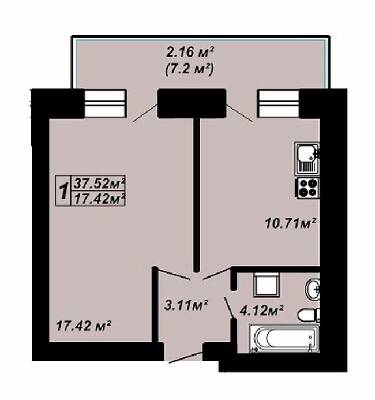 1-кімнатна 37.52 м² в ЖК Сафрон від 14 000 грн/м², Луцьк