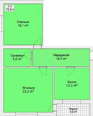 2-кімнатна 70.8 м² в ЖК на вул. Агатангела Кримського, 28 від 17 800 грн/м², Вінниця