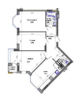 3-кімнатна 80.6 м² в ЖК Фаворит від 19 050 грн/м², Житомир