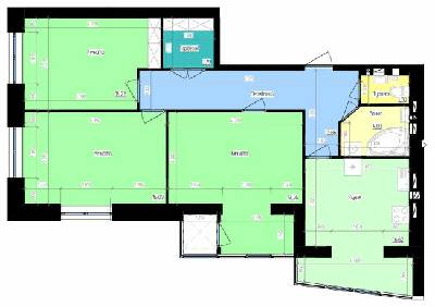 3-кімнатна 88.11 м² в ЖК Престиж від 15 500 грн/м², м. Енергодар