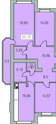 3-кімнатна 94.18 м² в ЖК Новий Парковий від 10 850 грн/м², Черкаси