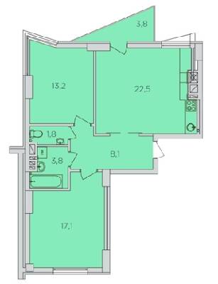 2-кімнатна 67.6 м² в ЖК 360 від 19 600 грн/м², Рівне