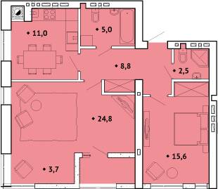 2-кімнатна 70 м² в ЖК Spectrum від забудовника, Рівне