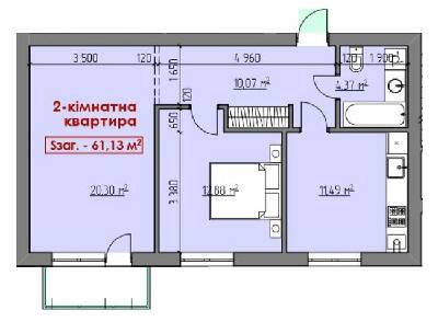 2-комнатная 61.13 м² в ЖК по пров. Дубенський от 14 350 грн/м², Ровно