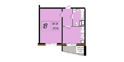 1-кімнатна 39.94 м² в ЖК Затишний від 17 000 грн/м², Полтава