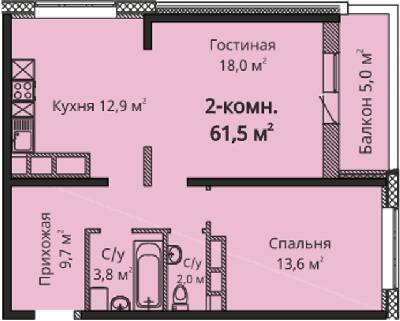2-кімнатна 61.5 м² в ЖК Скай Сіті від 23 050 грн/м², Одеса