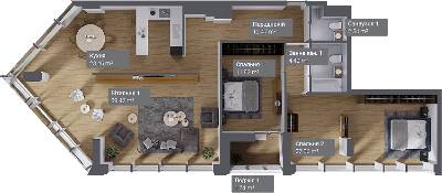 3-кімнатна 128.18 м² в ЖК Philadelphia Concept House від 67 050 грн/м², Київ