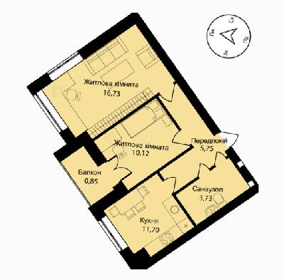 2-кімнатна 50.7 м² в ЖК Мюллер Хаус від 18 700 грн/м², с. Петропавлівська Борщагівка