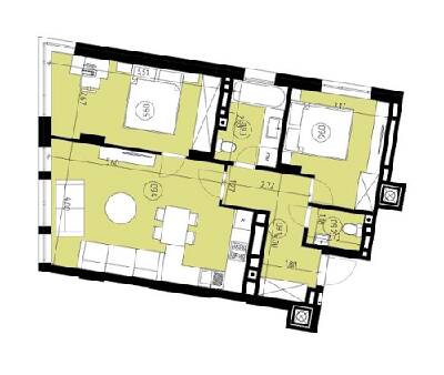 2-комнатная 61.48 м² в ЖК Роланд от 16 900 грн/м², Львов