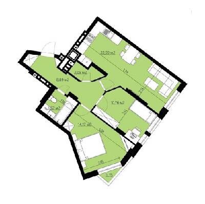 2-комнатная 63.57 м² в ЖК Роланд от 16 900 грн/м², Львов