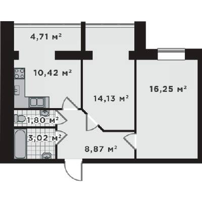 2-кімнатна 59.2 м² в ЖК Millennium State від 19 050 грн/м², м. Буча