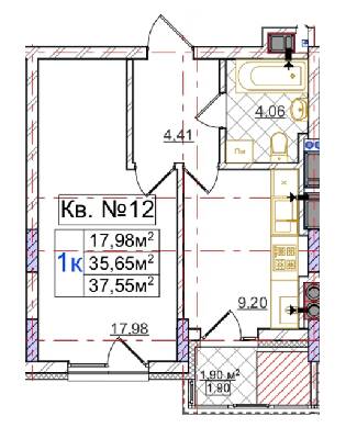 1-комнатная 37.55 м² в ЖК Сихов Яркий от застройщика, Львов