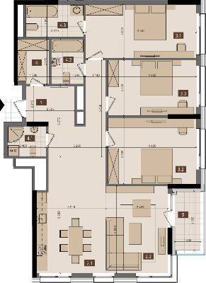 3-комнатная 130.8 м² в ЖК Tetris Hall от 111 450 грн/м², Киев