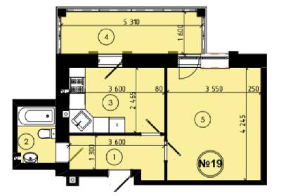 1-комнатная 34.92 м² в ЖК на ул. Шухевича, 9 от 13 000 грн/м², г. Новояворовск