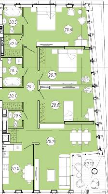 3-комнатная 121.17 м² в ЖК Forum Apartments от 50 450 грн/м², Львов