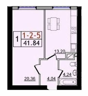 1-комнатная 41.84 м² в ЖК Пятьдесят четвертая жемчужина от 18 050 грн/м², с. Крыжановка