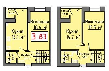 Дворівневі в ЖК на вул. Залізнична, 16