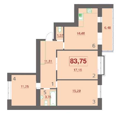 3-комнатная 83.75 м² в ЖК Левада Демьянов Лаз от 11 100 грн/м², Ивано-Франковск