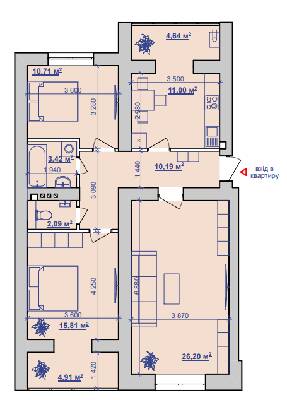 3-комнатная 88.97 м² в ЖК Парковий маєток от 9 650 грн/м², Ивано-Франковск