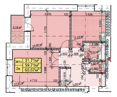 2-комнатная 60.67 м² в ЖК Парковый городок от 14 700 грн/м², Ивано-Франковск