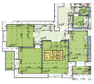 3-комнатная 81.9 м² в ЖК Парковый городок от 14 000 грн/м², Ивано-Франковск