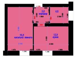 1-кімнатна 38.2 м² в ЖК Княжий від 8 650 грн/м², м. Любомль