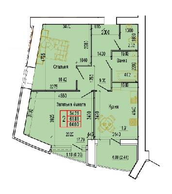 2-комнатная 64.6 м² в ЖК Эверест от 14 000 грн/м², Сумы