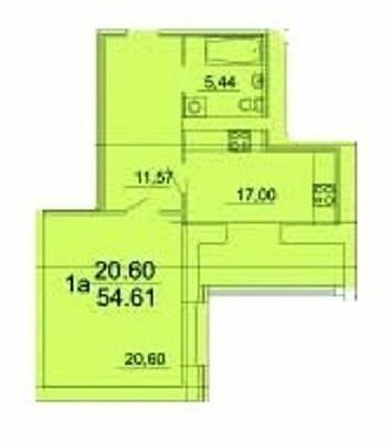 1-кімнатна 54.61 м² в ЖК Резиденція від 14 700 грн/м², Вінниця