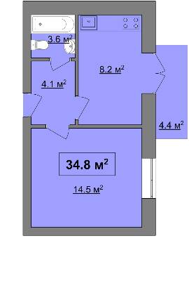 1-кімнатна 34.8 м² в ЖК Квартал Карпатський від 10 450 грн/м², Івано-Франківськ