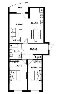 3-комнатная 97 м² в ЖК Сакура от 24 800 грн/м², Ужгород