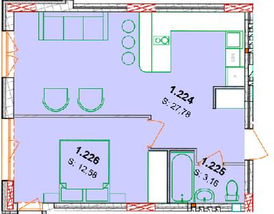 1-кімнатна 44.8 м² в ЖК Сонячний квартал від 49 300 грн/м², с. Голубине