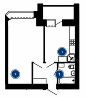 1-кімнатна 45.38 м² в ЖК Острозький від 13 900 грн/м², Тернопіль