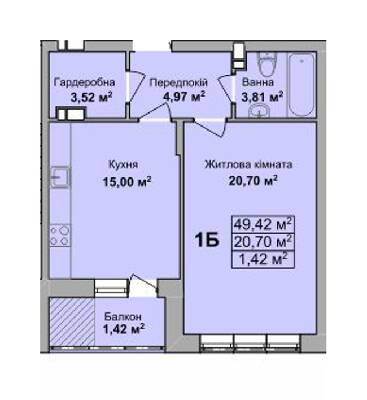 1-комнатная 49.42 м² в ЖК на ул. Вишневецкого, 18 от 16 500 грн/м², Черкассы