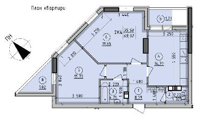 2-кімнатна 68.02 м² в ЖК Борисо-Глібський від 15 650 грн/м², м. Вишгород