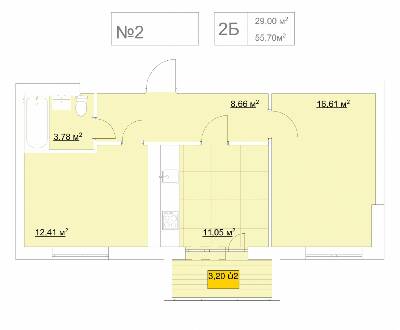 2-кімнатна 55.7 м² в ЖК Гранд Віллас від 10 700 грн/м², смт Ворзель