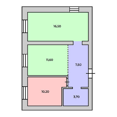2-комнатная 49.5 м² в КД Болгарский от 24 450 грн/м², с. Софиевская Борщаговка