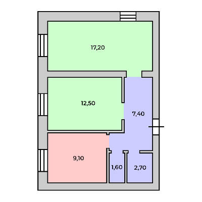 2-комнатная 50.5 м² в КД Болгарский от 24 450 грн/м², с. Софиевская Борщаговка