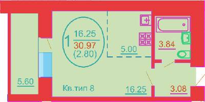 1-комнатная 30.97 м² в ЖК София Киевская от 16 000 грн/м², с. Софиевская Борщаговка