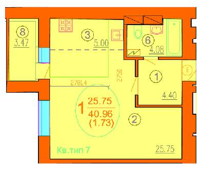 1-кімнатна 40.96 м² в ЖК Софія Київська від 17 000 грн/м², с. Софіївська Борщагівка