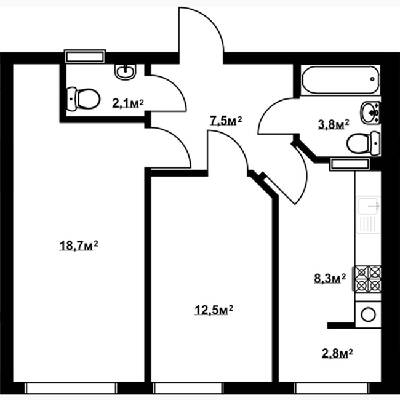 2-комнатная 55.7 м² в ЖК Благород от 13 000 грн/м², с. Крюковщина