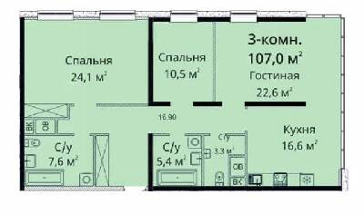 3-кімнатна 107 м² в ЖК Sea View від 31 500 грн/м², Одеса