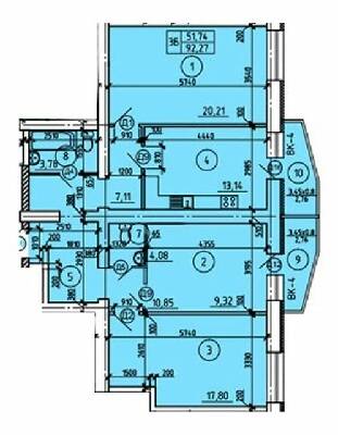 3-кімнатна 92.27 м² в ЖК Еспланада від 10 800 грн/м², Суми