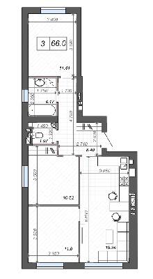 3-кімнатна 66 м² в ЖК Нові Метри Club від 21 500 грн/м², м. Ірпінь