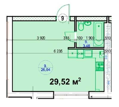 1-кімнатна 29.52 м² в ЖК G-51 від 19 000 грн/м², м. Ірпінь