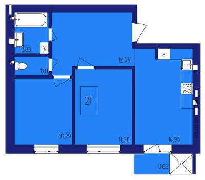 2-комнатная 54.45 м² в ЖК Варшавський от застройщика, г. Нетешин