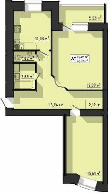 2-комнатная 72.33 м² в ЖК на ул. Киевская от 15 000 грн/м², Тернополь