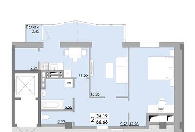 2-кімнатна 66.66 м² в ЖК Місто Мрій від 17 600 грн/м², Одеса