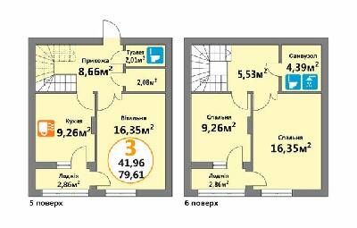 Двухуровневая 79.61 м² в ЖК Эко-дом на Мечникова 3 от 28 000 грн/м², Львов